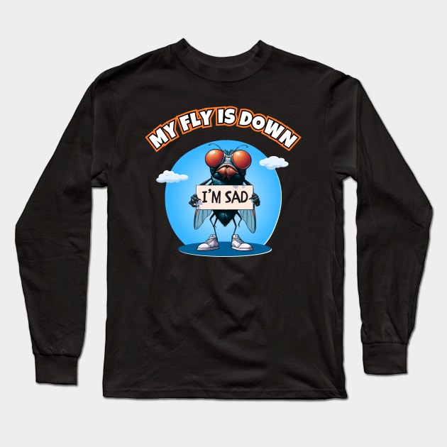 My Fly Is Down Long Sleeve T-Shirt by Kenny The Bartender's Tee Emporium